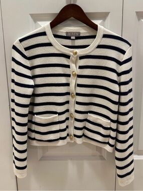 JCrew Emilie sweater lady jacket in stripe XS